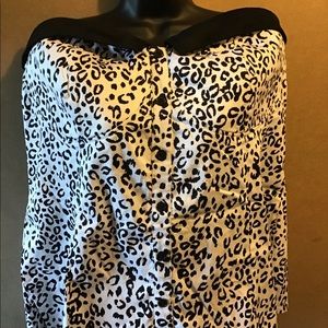 Torrid strapless top leopard print size 4